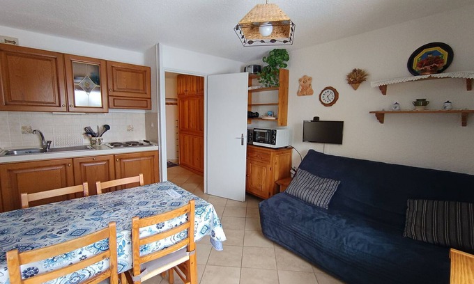 Montgenevre Apartment | Ski-In/Ski-Out Studio with Mountain View, 2 Balconies, and Private Parking