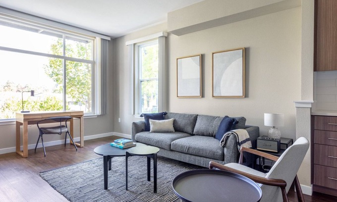 Mountain View Apartment | Sleek Mountain View 1BR w/Gym, Pool, near Shops, Transit, by Blueground