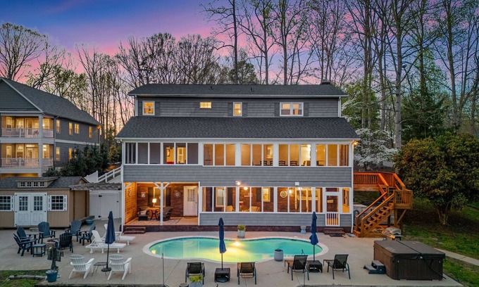 Sherrills Ford House | Sleeps 22 | Lakefront w/Private Dock, Pool, Hot Tub | Lake Living by AvantStay