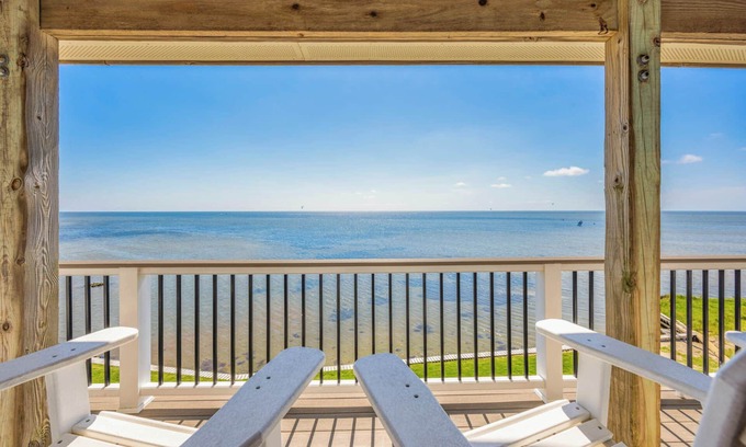 Salvo House | Soundfront with Pool, Hot Tub, Game Room, Direct Windsports Access, Tiki Bar