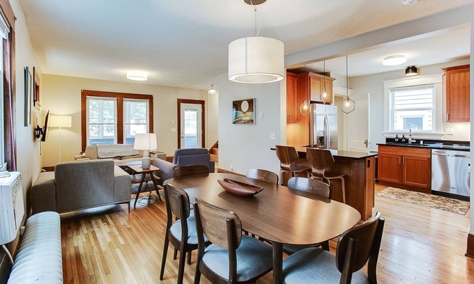 Merriam Park House | Spacious 4 BR 2 BA single family house with mid-century style furnishings