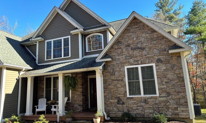 Goshen House | Spacious 5-bedroom house in lake community, fireplace, hot tub, washer/dryer
