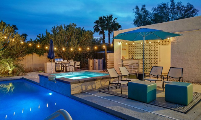 Racquet Club South House | Spacious High Ceiling Desert Oasis
