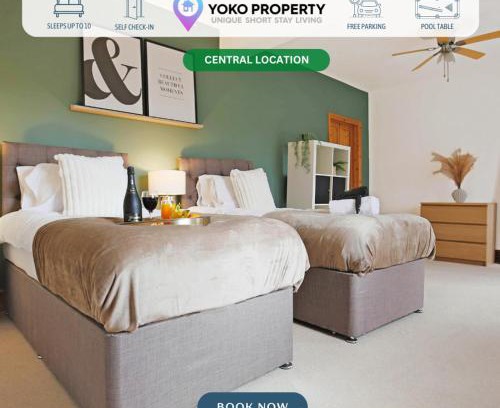 Northampton House | Spacious House in City Centre - Sleeps up to 9 - Free Parking, Super-Fast Wifi, Garden, Balcony, and Smart TV with Virgin TV and Netflix by Yoko Property