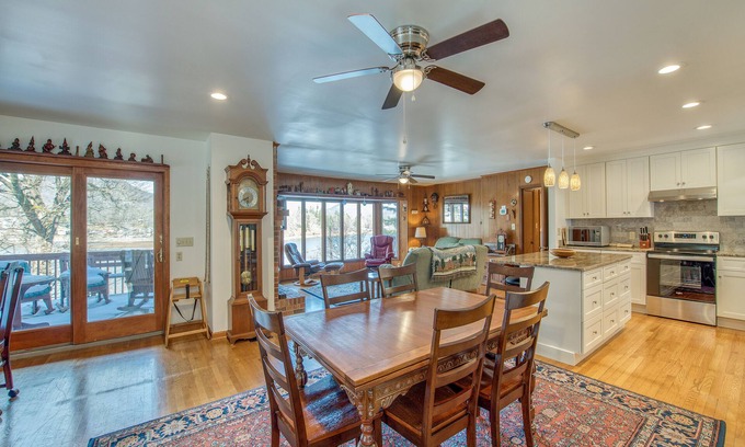 Lake Junaluska House | Spacious two-story lakefront home with lake views, balcony, AC, pool & tennis