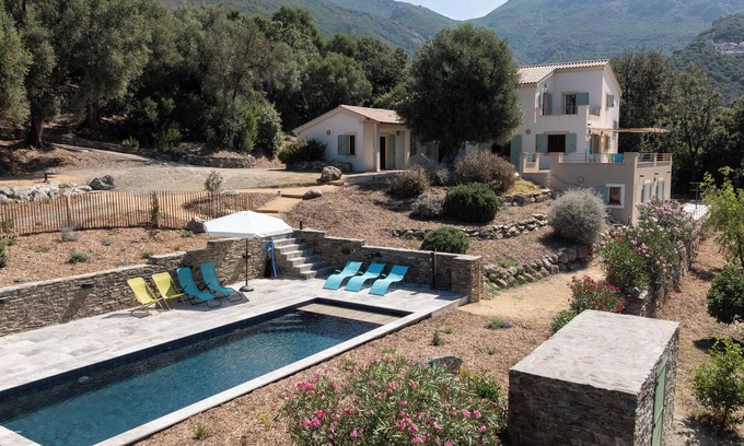 Farinole Villa | Spacious villa with sea view, swimming pool and pétanque court, close to beaches