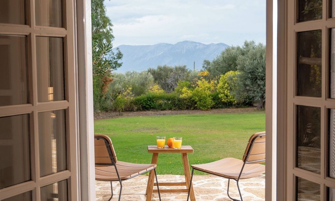 Chalcis House | special vacation home with Evia island landscapes. 5 min walk the beach