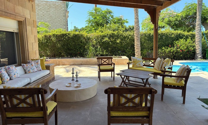 Marina El Alamein Villa | Specious Northern Coast Twin Villa – 6BR, Pool & Water Views, Peaceful escape.