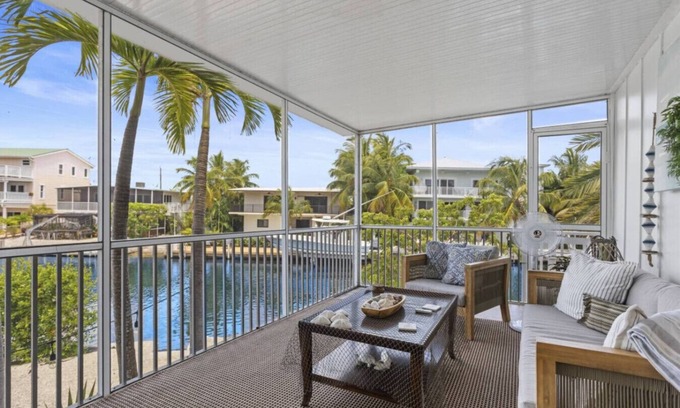 Indian Waterways Apartment | Spectacular Keys home-corner canal, hot tub, tiki