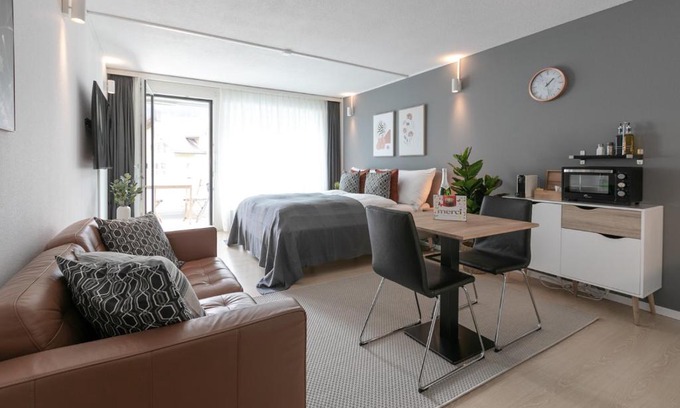 Engelberg Apartment | Spirit Apartments - Studio #3 - Balkon - Parkplatz