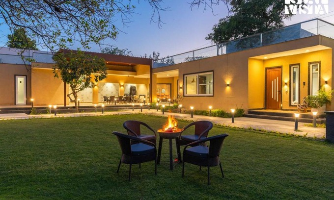 Faridabad Villa | StayVista at Palash Van Luxury 3BR Private Pool Villa in New Delhi with Bonfire, Wi-Fi