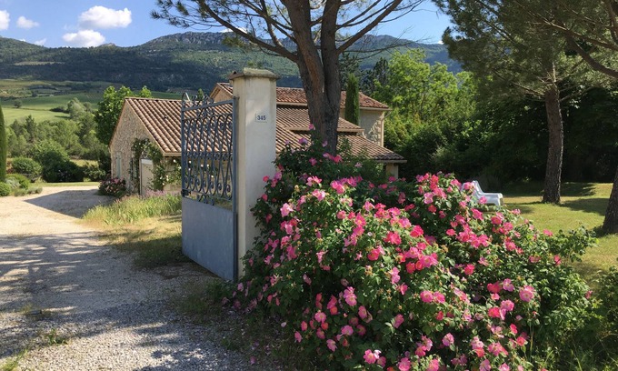 Le Poet-Sigillat Other | stone house with swimming pool surrounded by lavender, apricot trees .