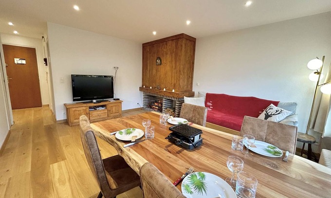 Le Planellet Apartment | Studio Apartment with Cabin, Balcony, Parking - 4 Guests, Megève