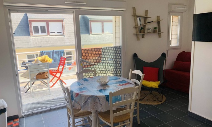 Fort-Mahon-Plage Apartment | Studio cabin with sea view and garage in Fort-Mahon plage