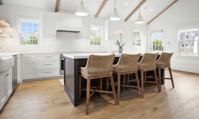 Nantucket Town House | Stunning New Custom Home, private yard, heated pool, spa, movie room, home gym