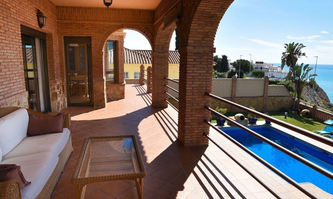 La Cala del Moral House | Stunning private villa for 9 people with private pool, A/C, WIFI, TV, patio and parking