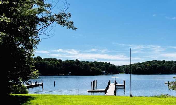 Lusby House | Stunning Water Front Home with Private Dock and Beach and Sunsets