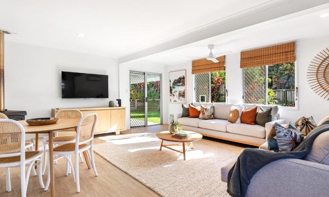 Coolum Beach House | Styled 3 BR Tropical Family Home w Pool at Coolum