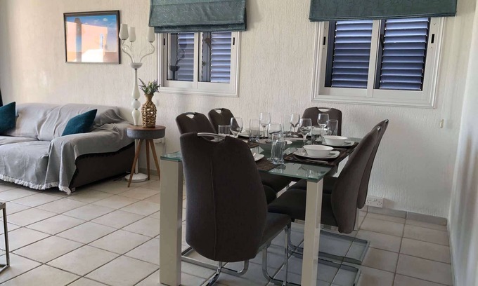 Paphos Apartment | Stylish 3BR apt - modern decor, balcony & pool - close to the beach and amenitie
