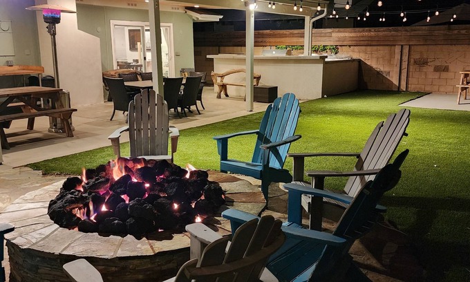 Canoga Park House | Stylish West Hills Haven w/Fire Pit, Outdoor Kitchen & Spacious Patio Bliss