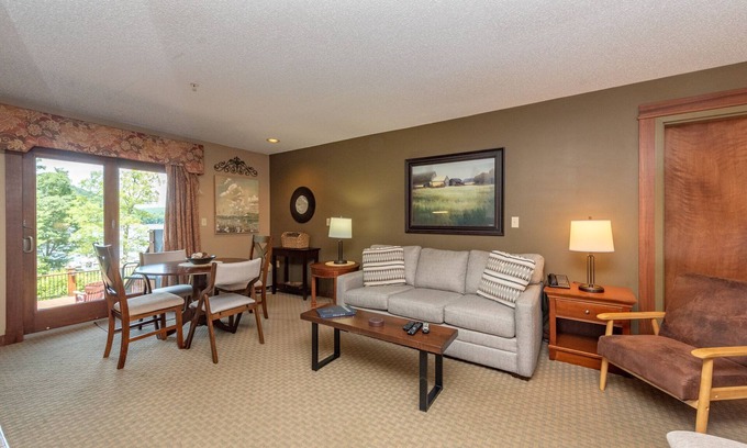 Thayerville Apartment | Suites at Silver Tree A119: Studio Suite with Lake View and Private Balcony!