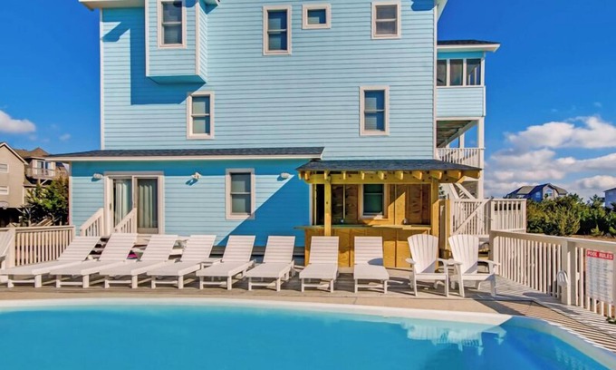 Waves House | SUMMER SAVINGS - Semi-Oceanfront Dog Friendly w/Pool, Hot Tub, Game Rm, Theater