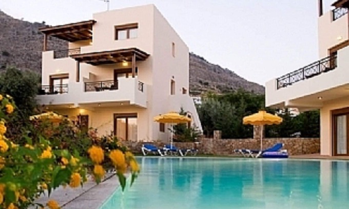 Pefkos Villa | Superior 4 bedroom Villa- Sea View Complex of Villas with Shared heated Pool