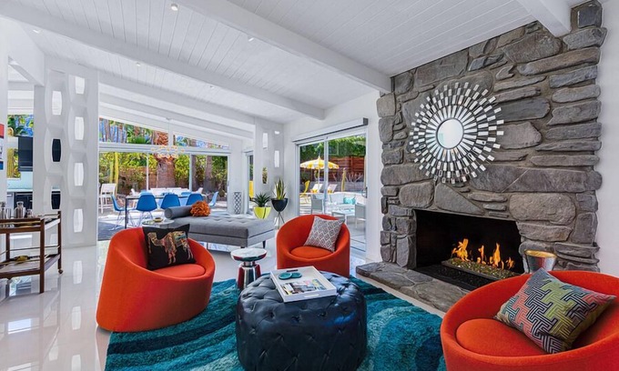 Vista Las Palmas House | Swank House! Midcentury Designer Showplace! 4 Master Suites! Pool! Spa! Mt Views