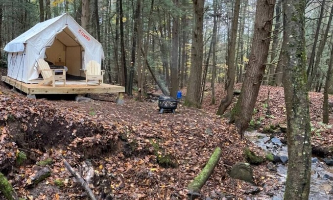Swan Lake RV Rental | Tentrr Signature Site - Twin Creeks Signature Campsite