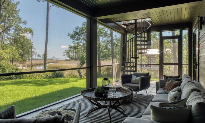 Santa Rosa Beach House | The Black Lotus | Designer Bayou Home w/Boat Launch, Views + Events | Near Grayton Beach