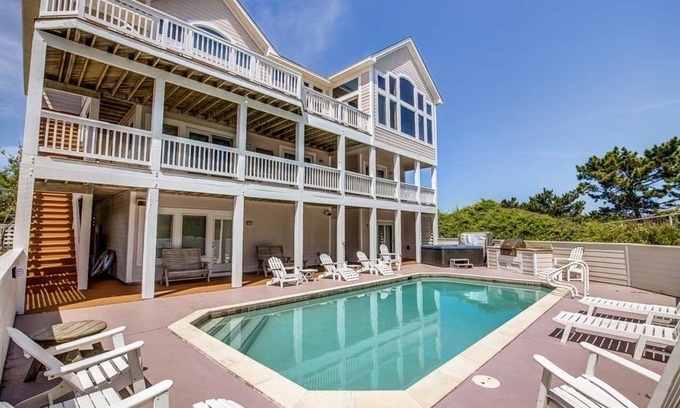 Pine Island House | The Little Mermaid | 75 ft from the beach | Private Pool, Hot Tub | Corolla
