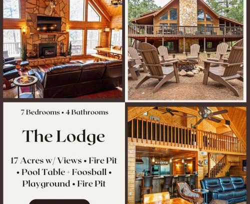 Clay Springs House | The Lodge Large Cabin, 17 Acres, Playground, Forest Access