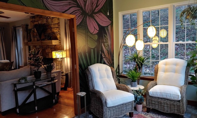 Gerton Cottage | THE LOVERLY - Your Romantic Love Nest - hot tub, 3 fireplaces, 2 bath, gazebo