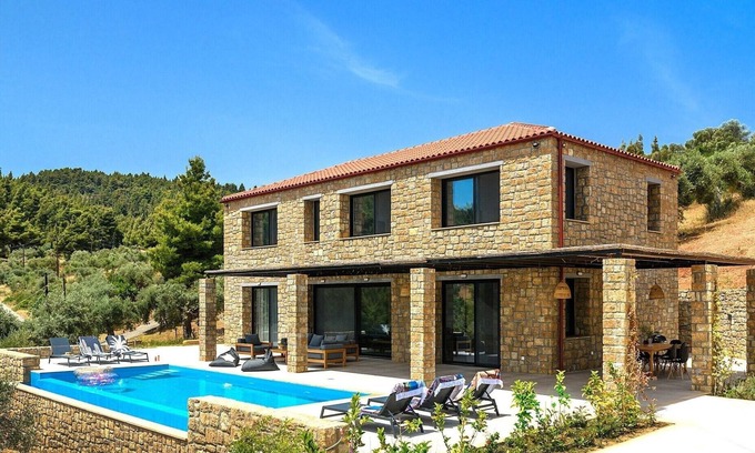 Sithonia Villa | The Mavrolitharo Residence, new stone built villa.