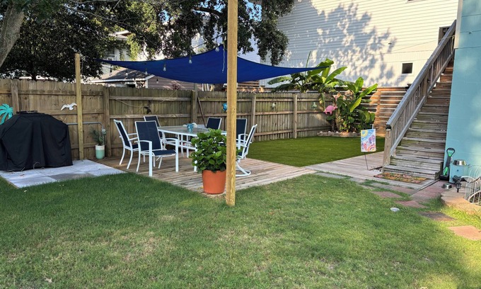 North Carolina Coast Apartment | The Sand Bucket is within walking distance to the beach and boardwalk.