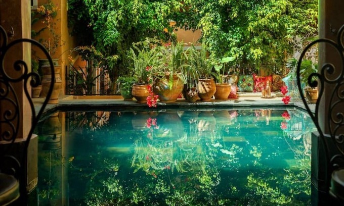 Bab Doukkala House | The Tangier Room: Garden View Patio: Riad Roxanne