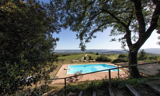 Ficulle Villa | The villa offers a cozy oasis of relaxation with a panoramic swimming pool.