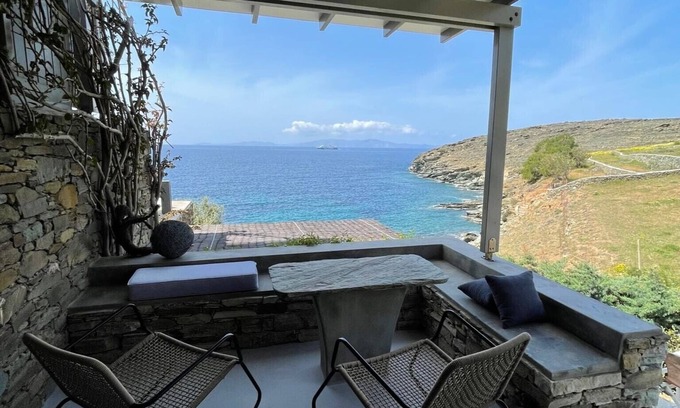 Agios Romanos Apartment | Thrilling Tinos See Front Studio | Zoi Studio | Breathtaking Sea Views | Private Furnished Terrace | Pet Friendly | Shared Outdoor Pool | Prime Location | Agios Romanos