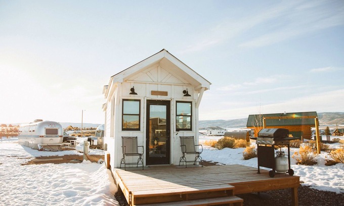 Meeker House | Tiny Home with one Queen bed on main floor and one Queen bed in loft. Sleeps: 4