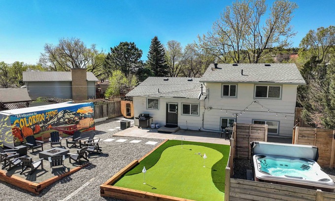 West Colorado Springs House | Tonka Estate! Backyard Oasis w Hot Tub & Sauna