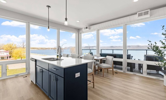 Lake City Condo | Top floor end unit with covered porch overlooking Lake Pepin - Unit 301