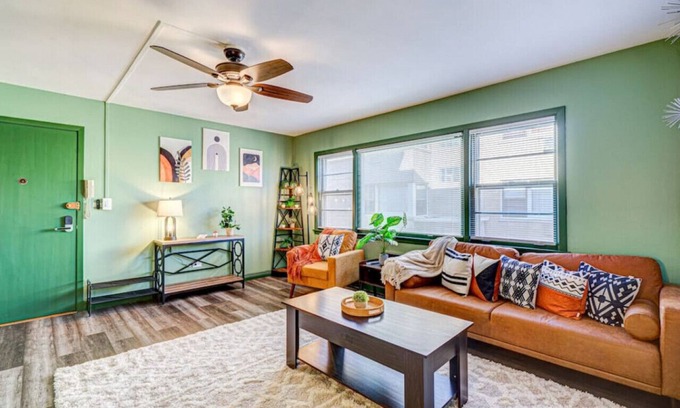 Elmwood Park Apartment | Top Rated Condo - 65” TV | Family-friendly