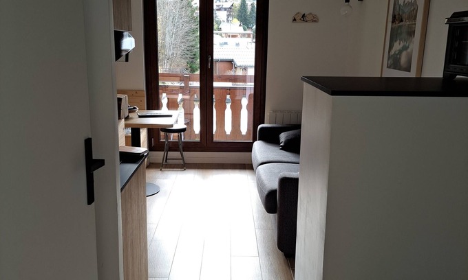 Chatel Apartment | Très Beau Studio Refait à Neuf Avec Garage Privé et Balcon à 3 mns du Centre