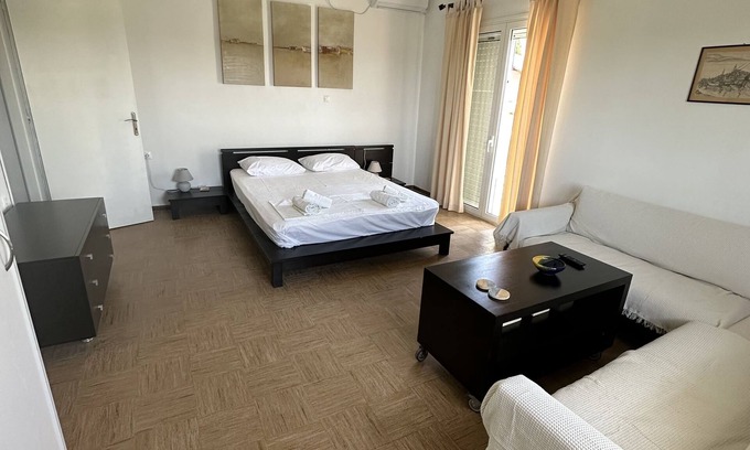 Aegina Villa | Traditional stone house in 2.000sqm garden with pistachio trees, remodeled.