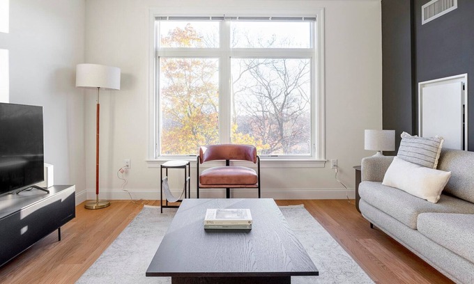 South Brookline Apartment | Trendy Chestnut Hill 1BR w/ W/D & Gym, nr Hancock Village, by Blueground