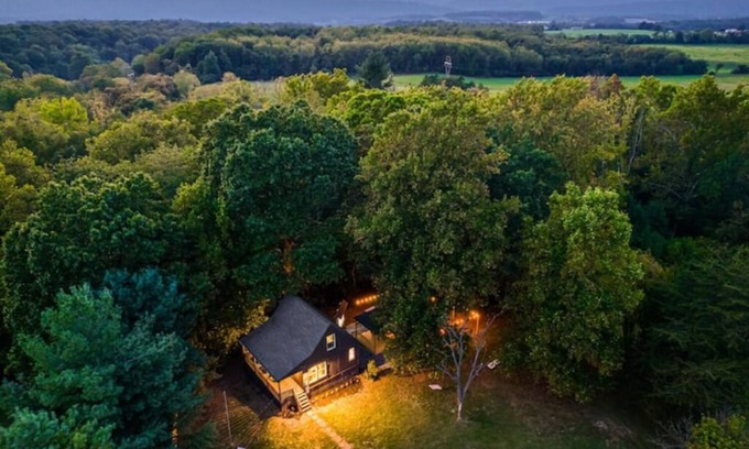 Shenandoah Cabin | Tuck's Starry Night cabin, Hot tub, Outdoor movies