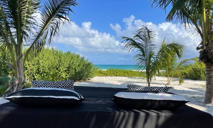 Chacchoben House | Tulum private front beach jungle Bungalow. Unique experience!