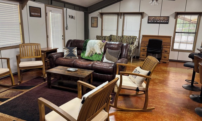 Fairbanks House | Unique camp style house with large wrap around deck.