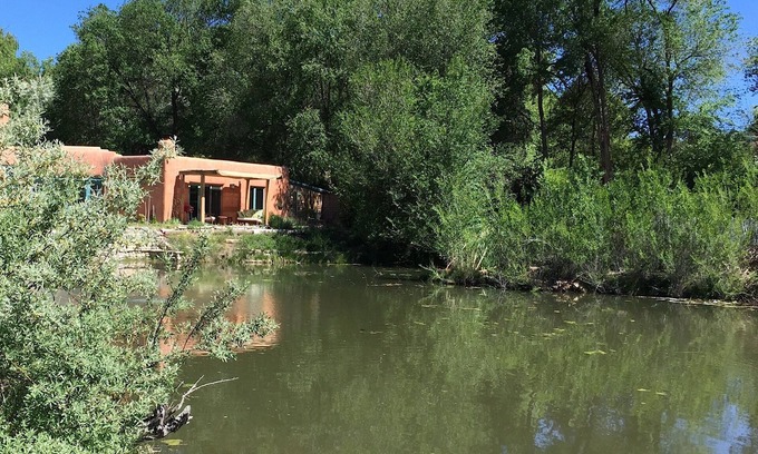 Chimayo House | Unique Chimayo Village Adobe Casita on a wildlife pond between Santa Fe and Taos