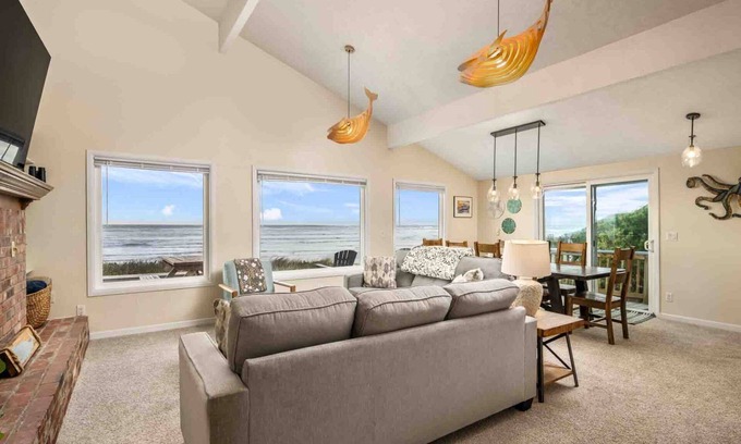 Rockaway Beach House | Unreal Panoramic Oceanfront and Beach Views, Hot Tub, New Game Room, Fire-table, 1/2 Mile to Town